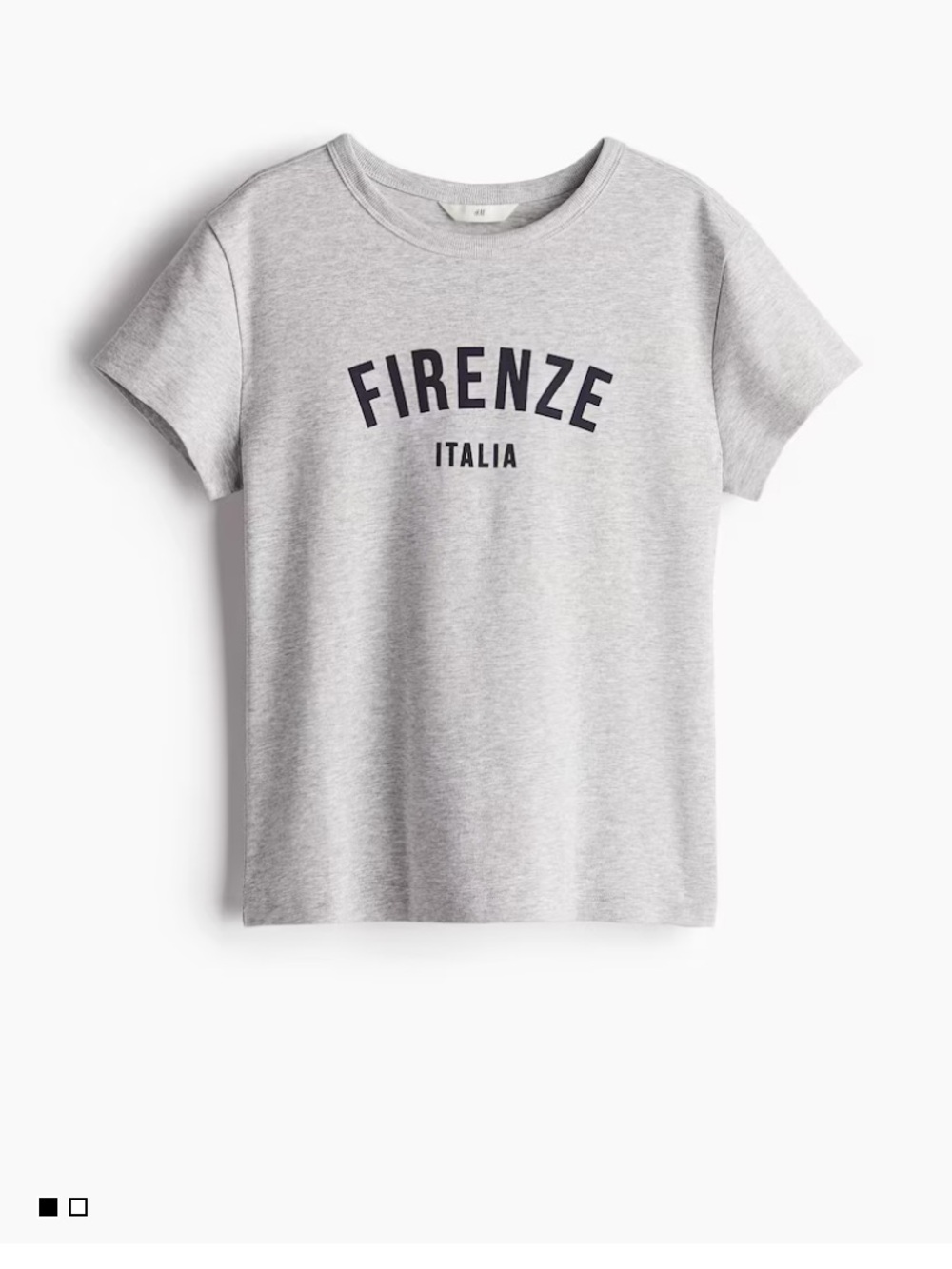 H&M Light Gray 'Firenze Italia' Short Sleeve Tee
